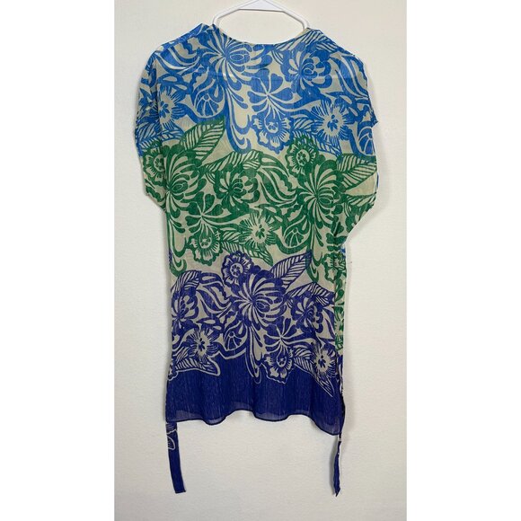 Becca by Rebecca Virtue Tropical Swim Cover-Up – Sheer Belted Kaftan – Size M/L - Picture 6 of 6
